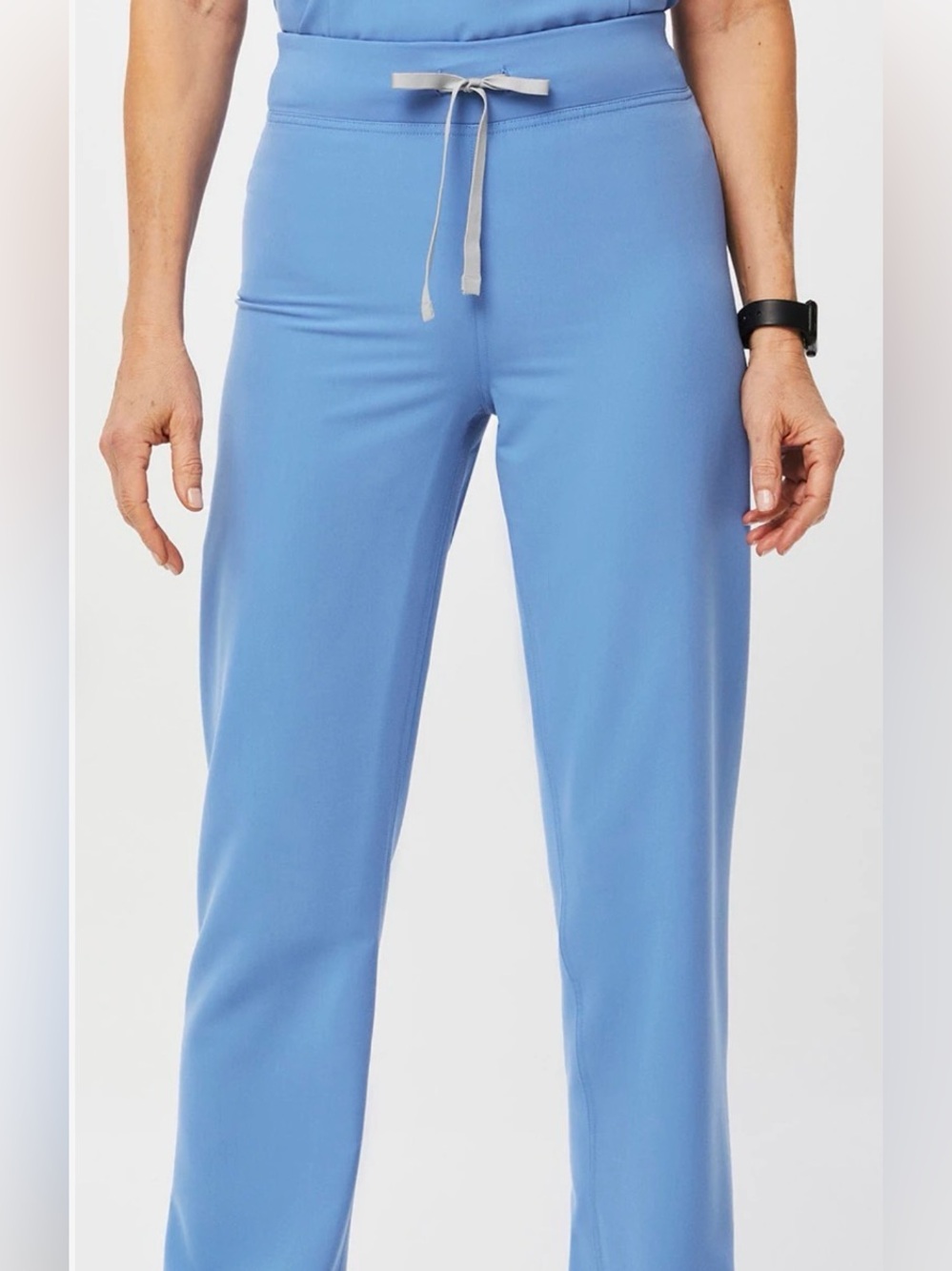 FIGS Women's Straight-Leg Drawstring Pants in Sky Blue